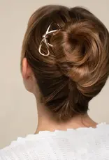 Mini Metal Bow French Hair Pin - Gold