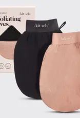 Exfoliating Gloves 2pc Set - Black & Terracotta