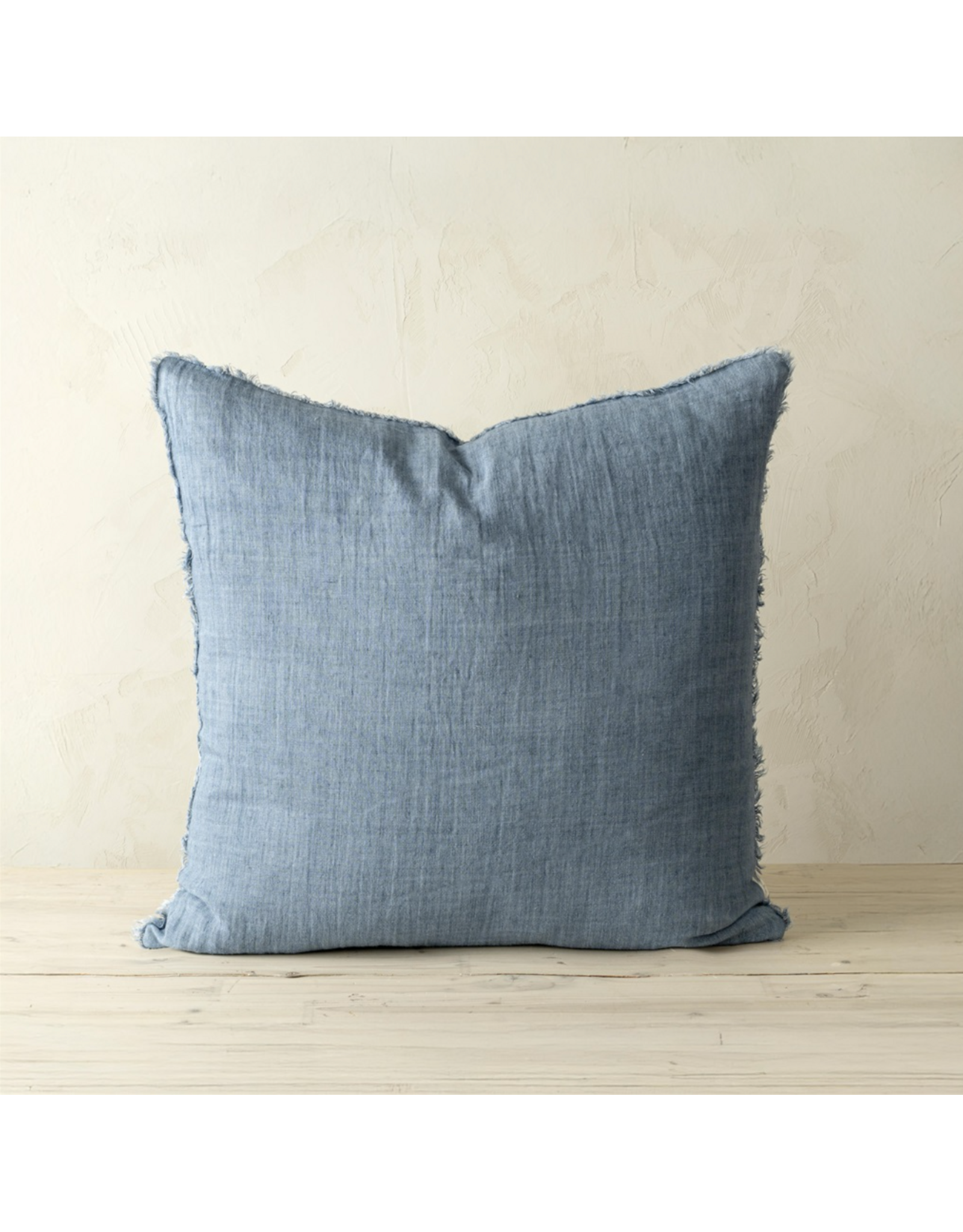 Lina Linen Pillow, Arctic Blue 24x24