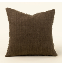 Lina Linen Pillow, Mocha 24x24