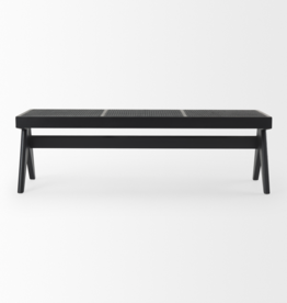 Arvin Black Wooden Bench