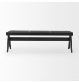 Arvin Black Wooden Bench