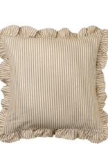 Ruffle Thin Stripe Pillow - Beige, 20x20