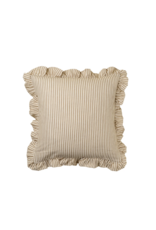 Ruffle Thin Stripe Pillow - Beige, 20x20