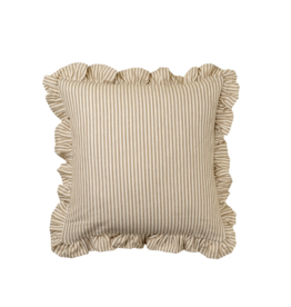 Ruffle Thin Stripe Pillow - Beige, 20x20