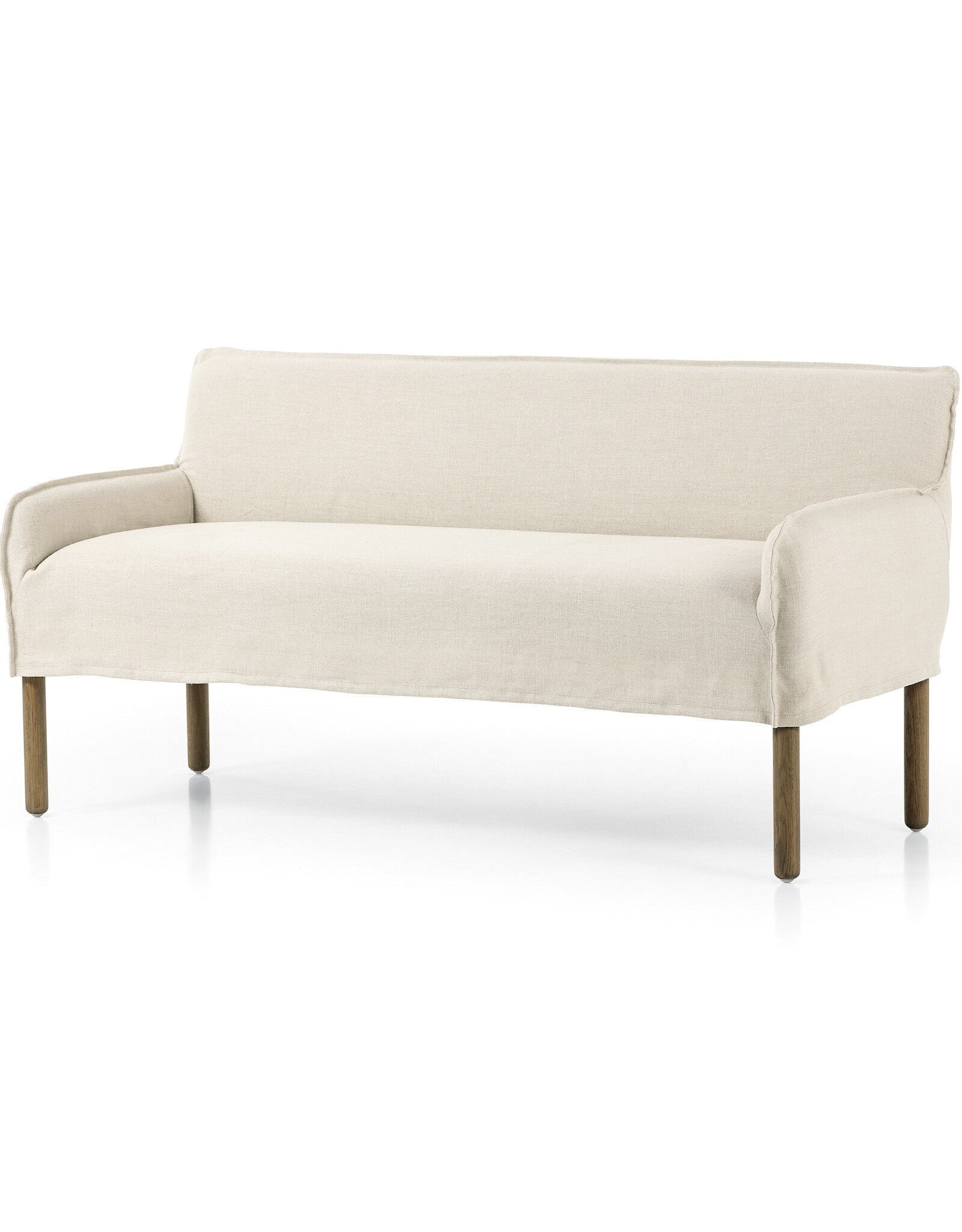 Addington Slipcover Bench, Brussels Natural