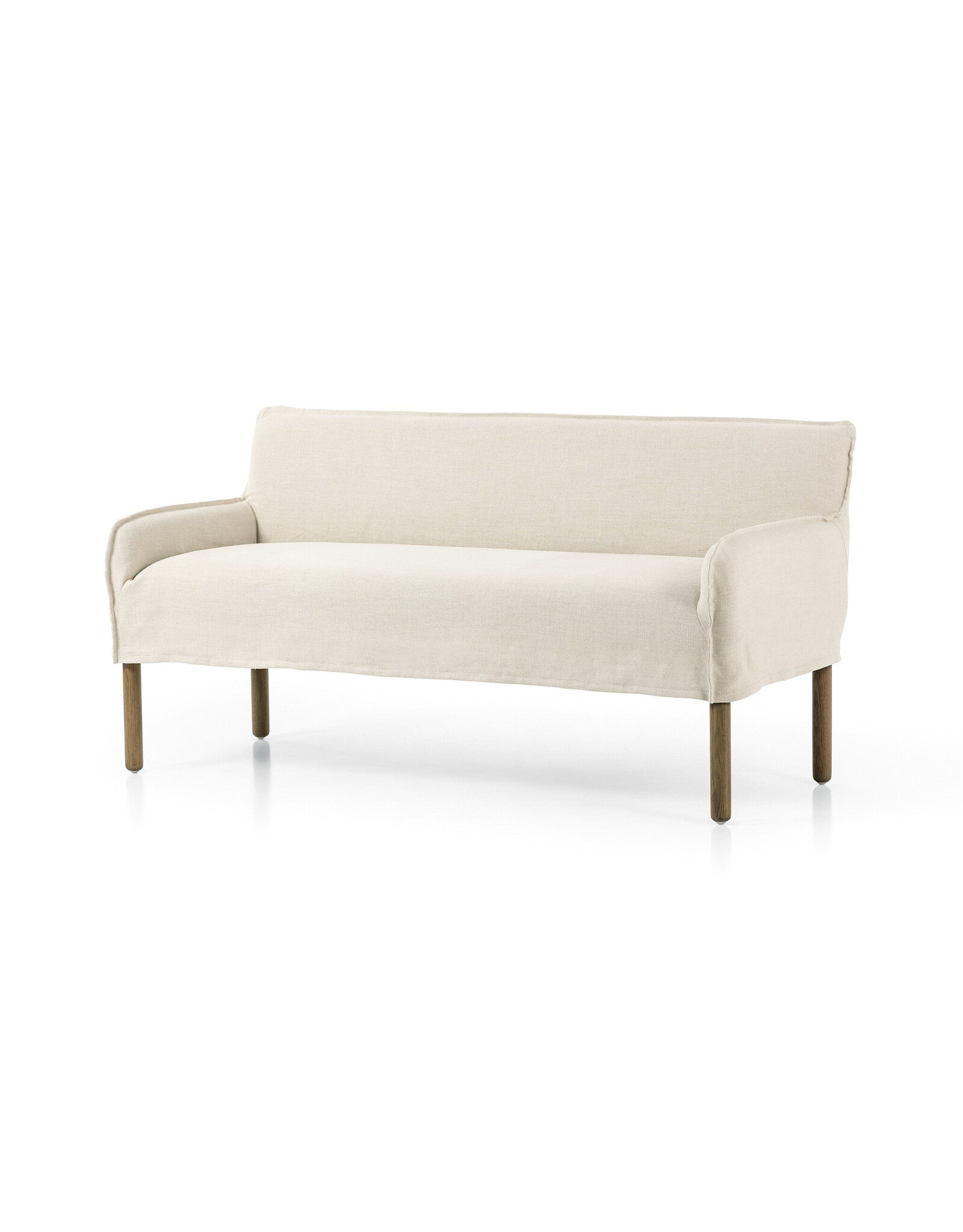 Addington Slipcover Bench, Brussels Natural