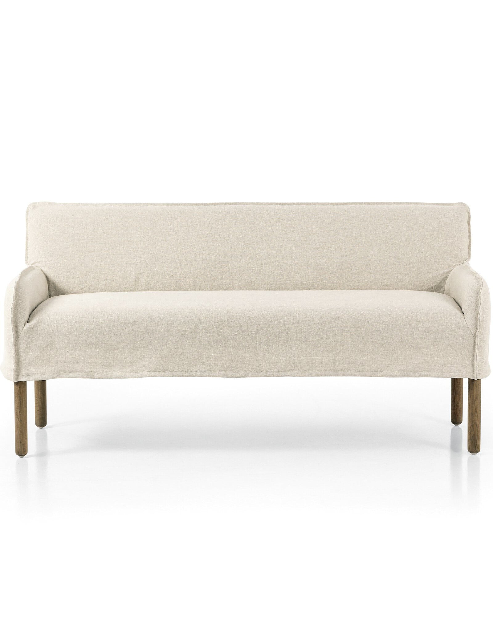 Addington Slipcover Bench, Brussels Natural