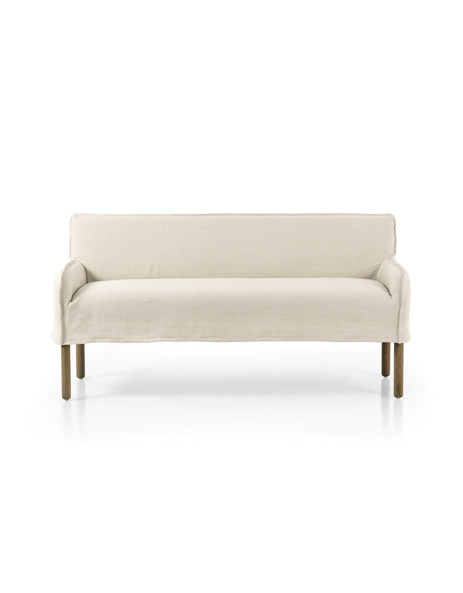Addington Slipcover Bench, Brussels Natural