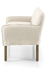 Addington Slipcover Bench, Brussels Natural