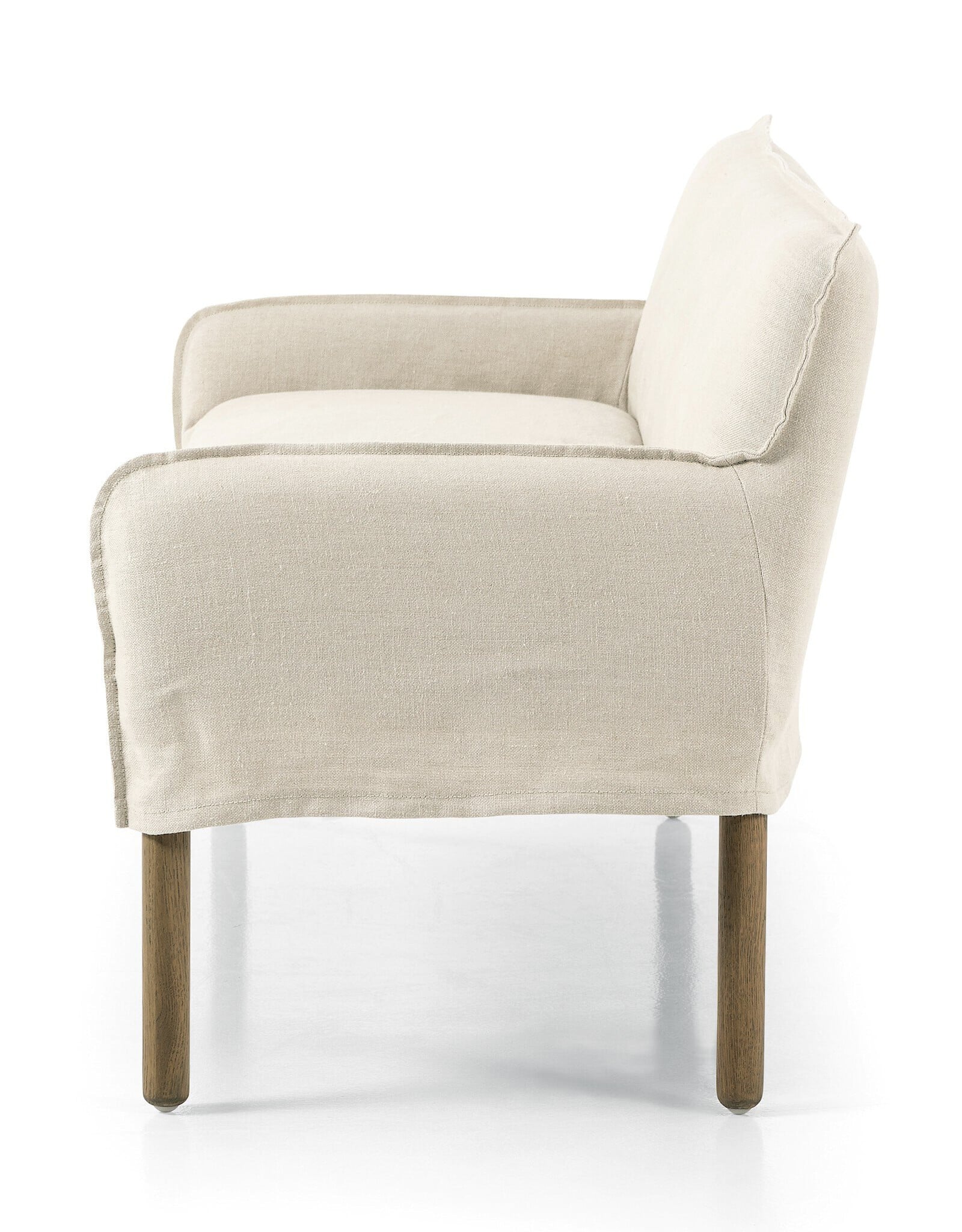 Addington Slipcover Bench, Brussels Natural
