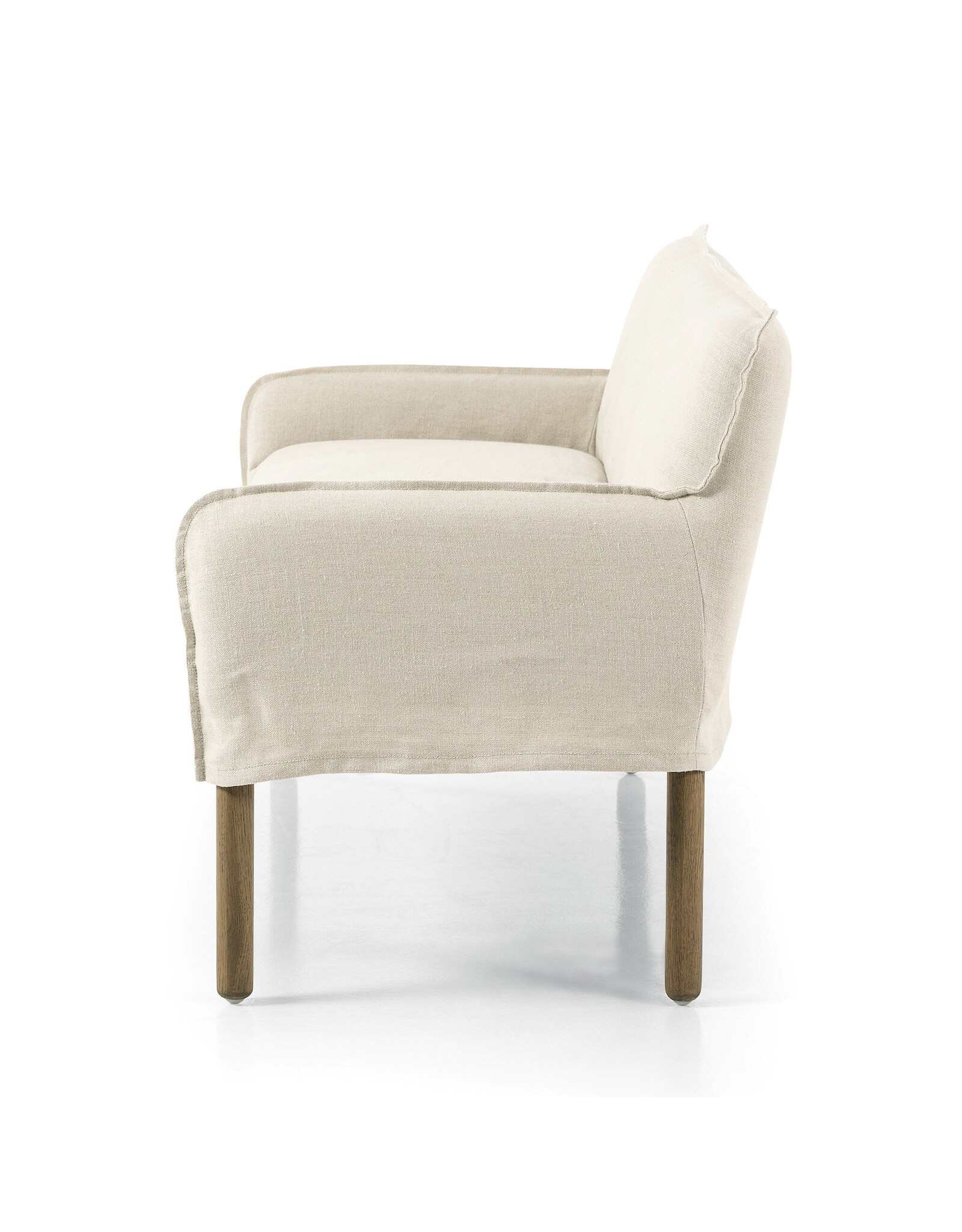 Addington Slipcover Bench, Brussels Natural