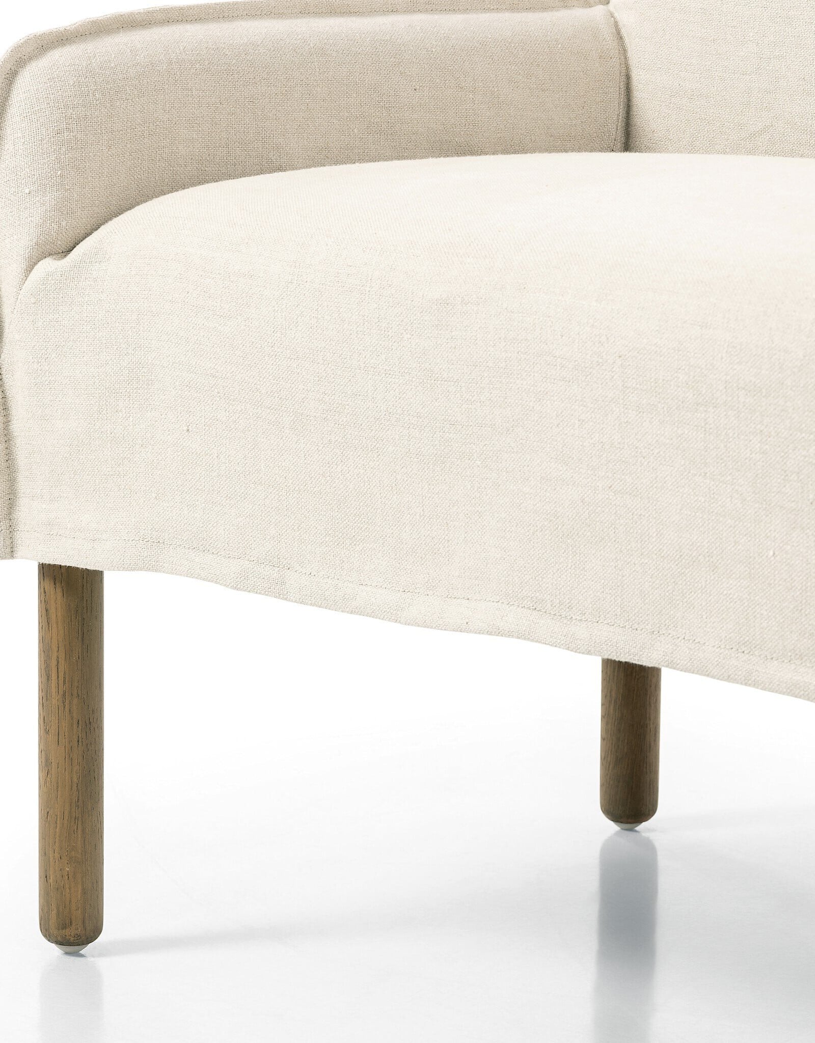 Addington Slipcover Bench, Brussels Natural