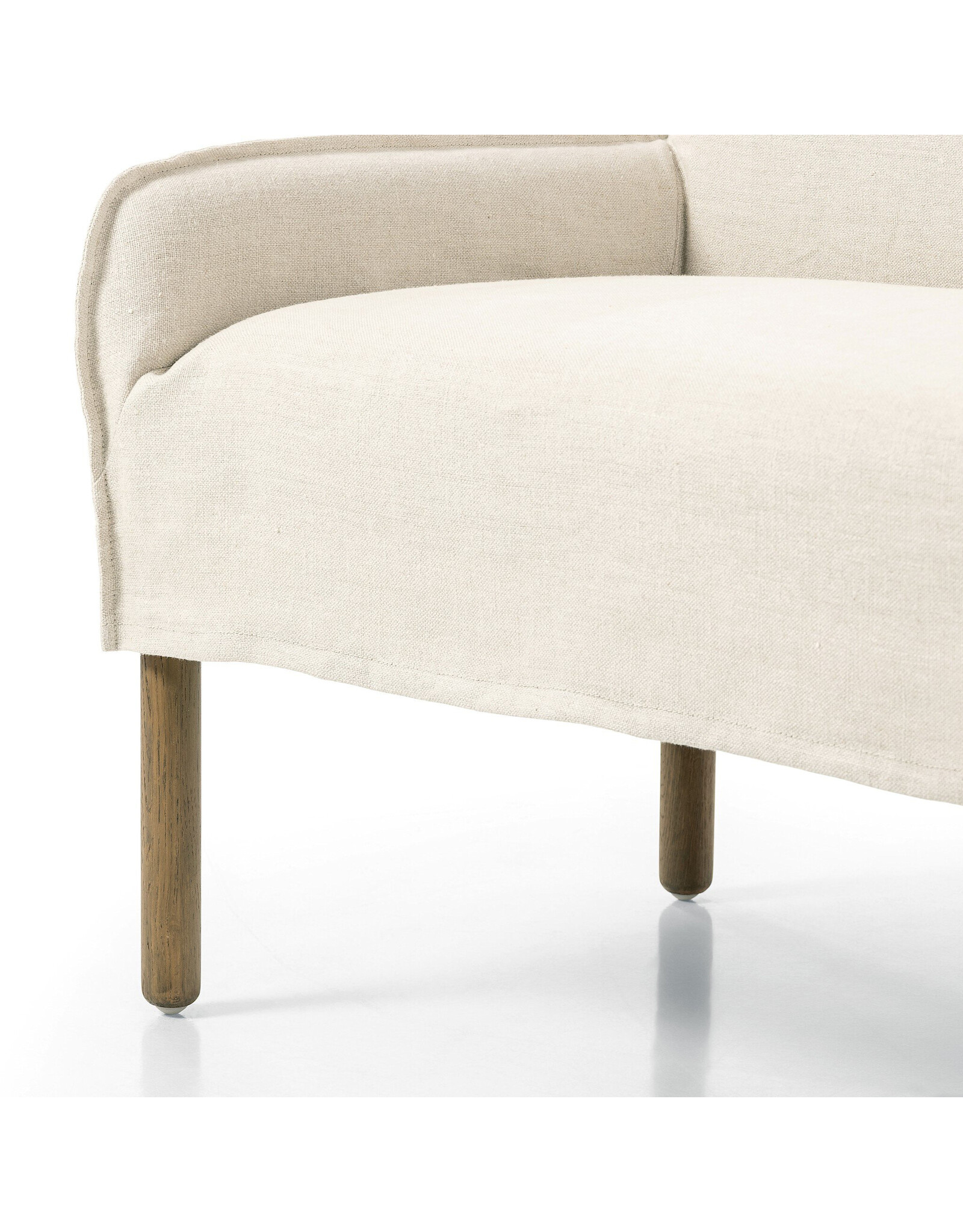 Addington Slipcover Bench, Brussels Natural