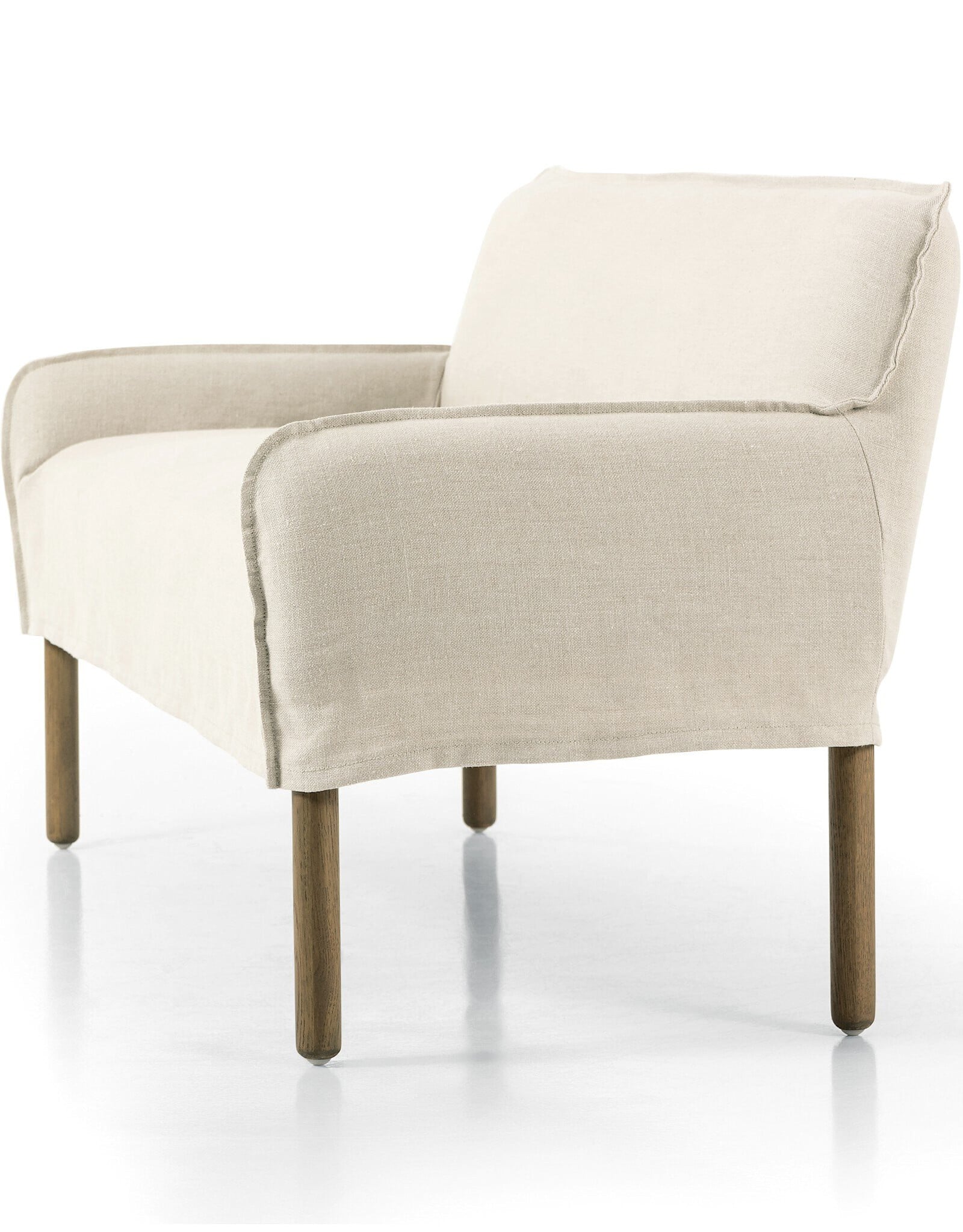 Addington Slipcover Bench, Brussels Natural