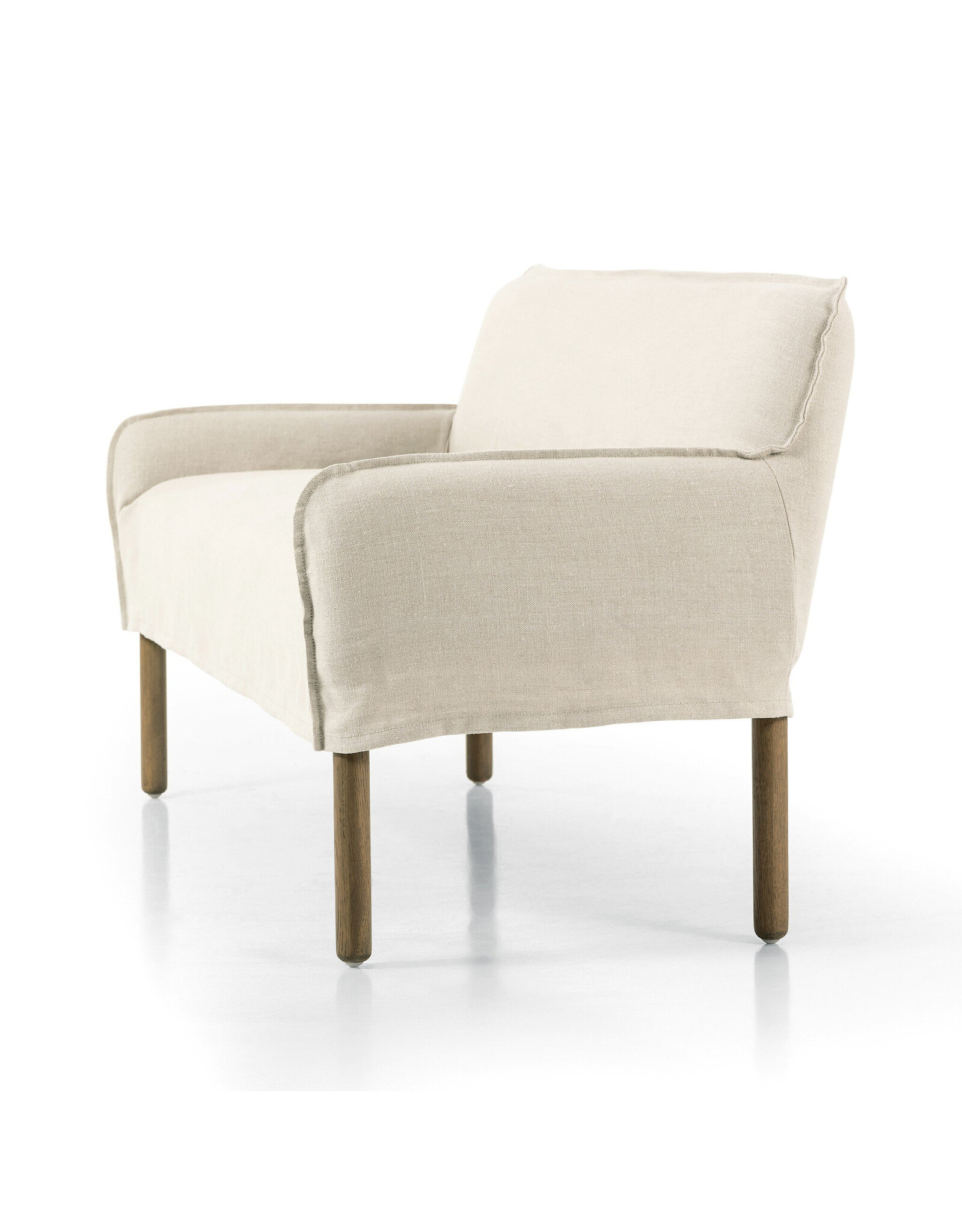 Addington Slipcover Bench, Brussels Natural