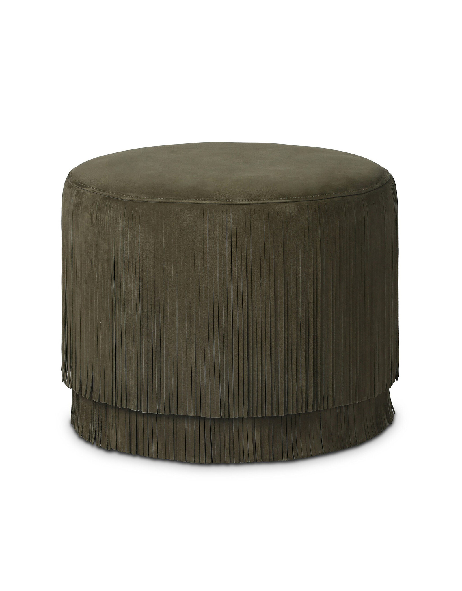 Rooney Ottoman, Nubuck Olive
