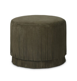 Rooney Ottoman, Nubuck Olive