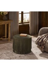 Rooney Ottoman, Nubuck Olive