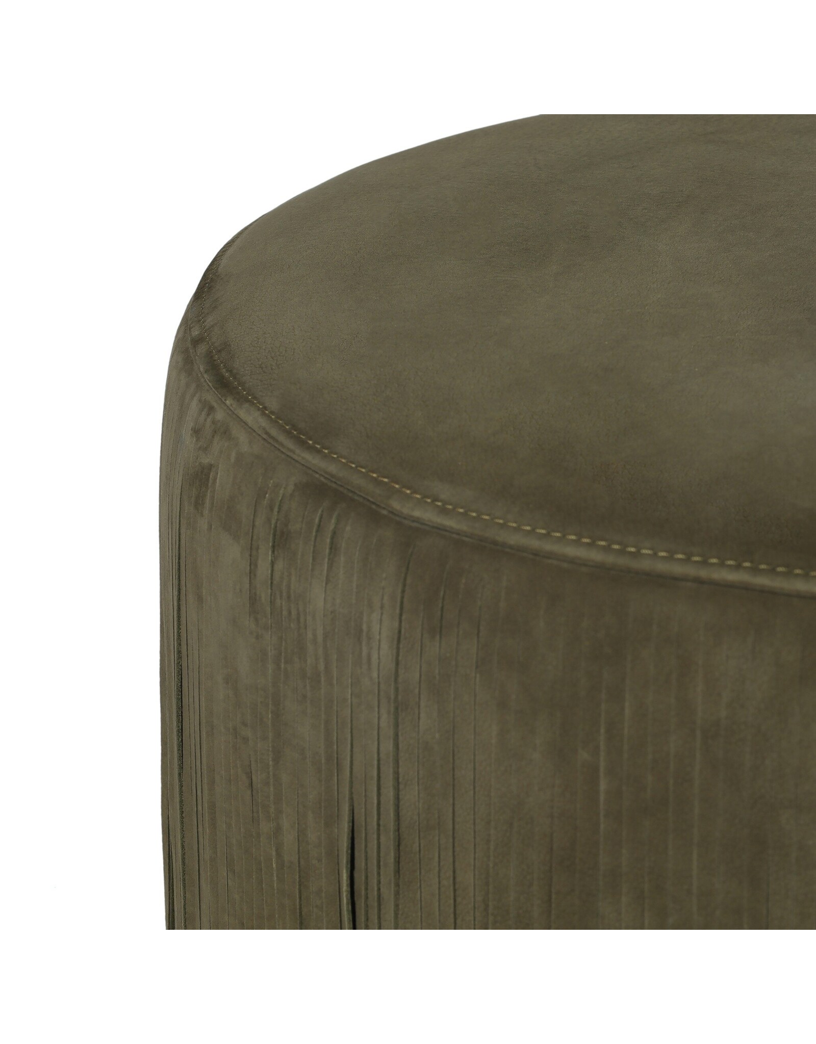 Rooney Ottoman, Nubuck Olive