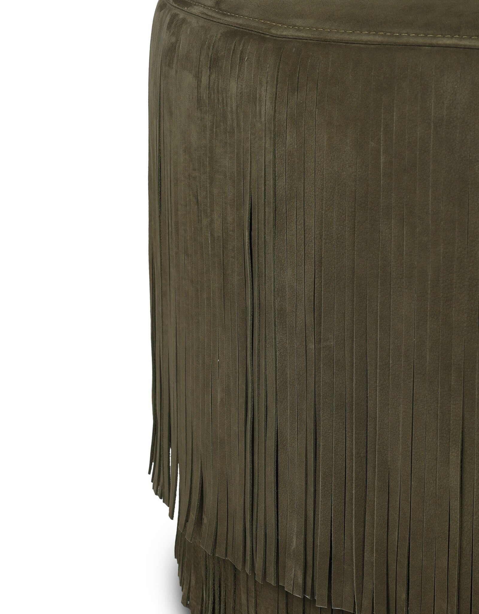 Rooney Ottoman, Nubuck Olive