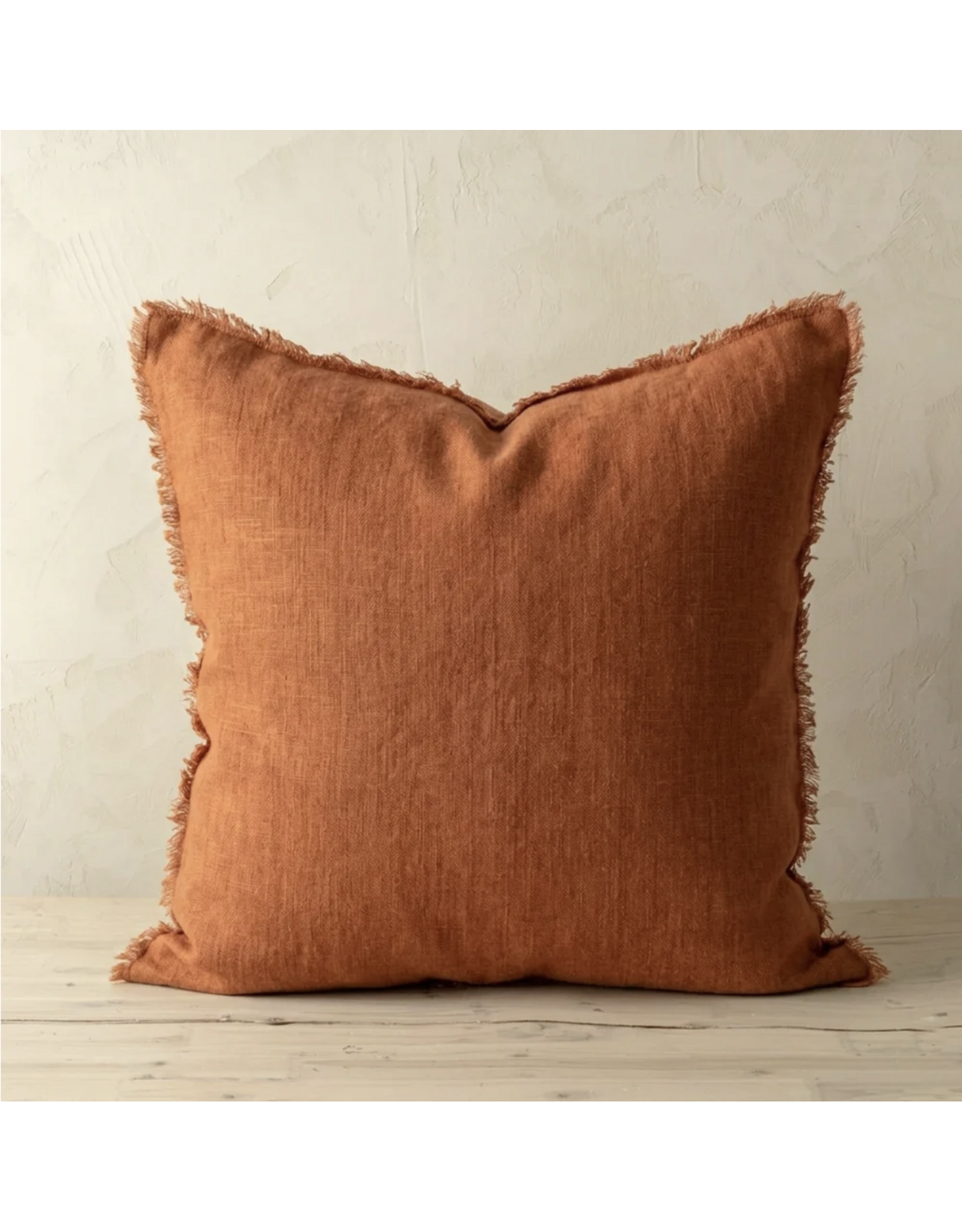 Lina Linen Pillow, Burnt Umber 24x24