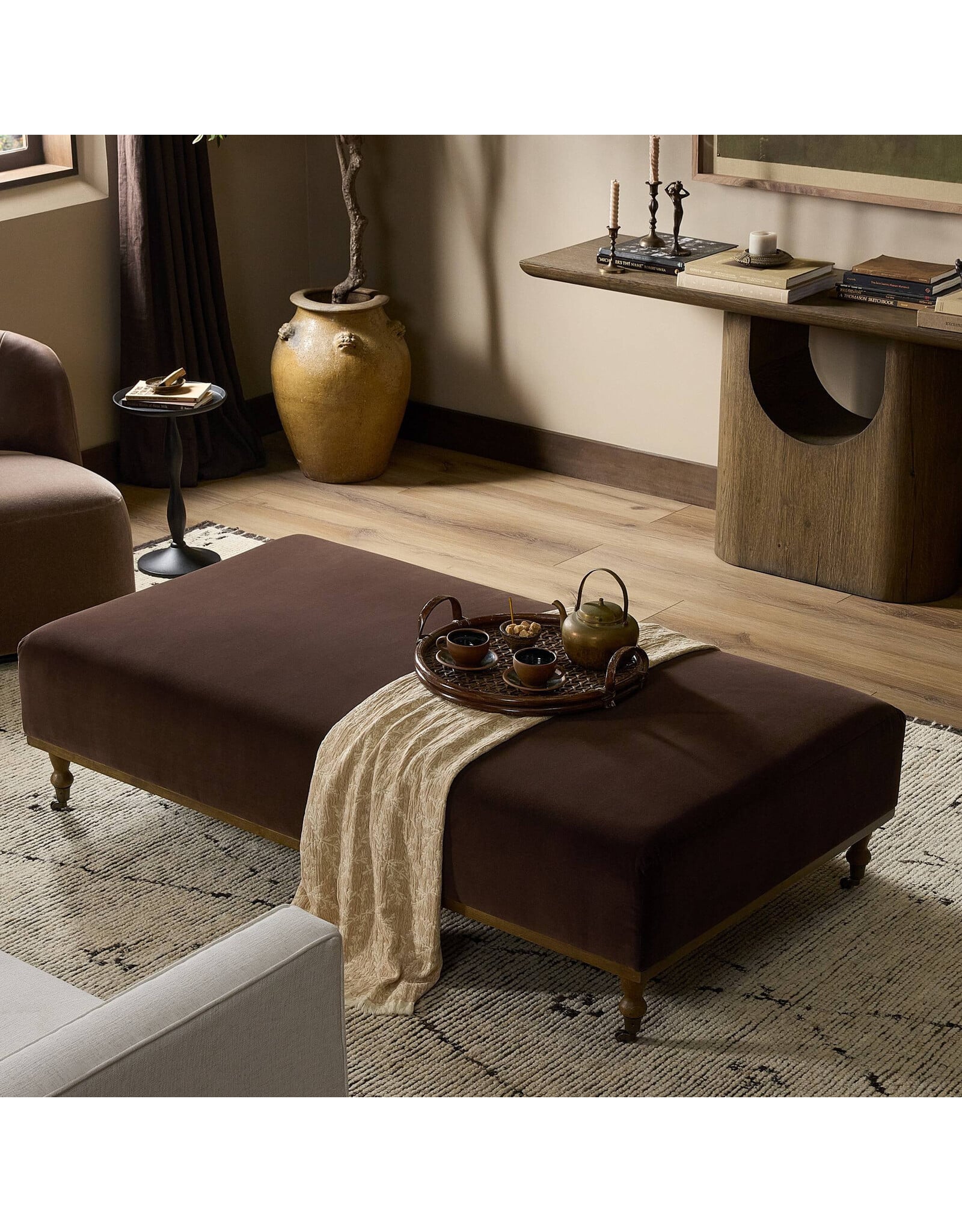 Harlin Cocktail Ottoman, Surrey Cocoa
