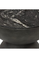 Corbett End Table in Polished Black Marble