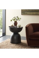 Corbett End Table in Polished Black Marble