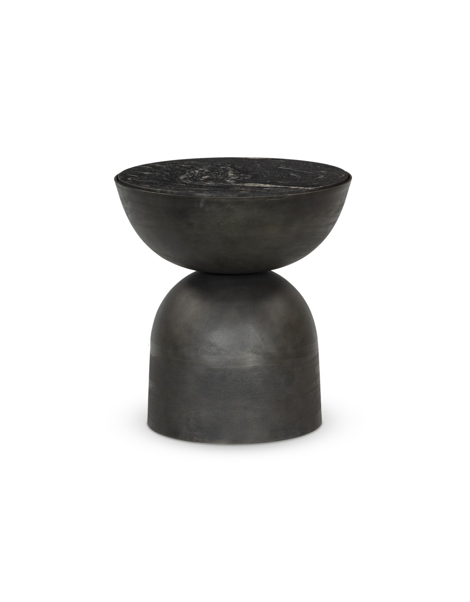 Corbett End Table in Polished Black Marble