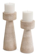Beige Travertine Candle Holder
