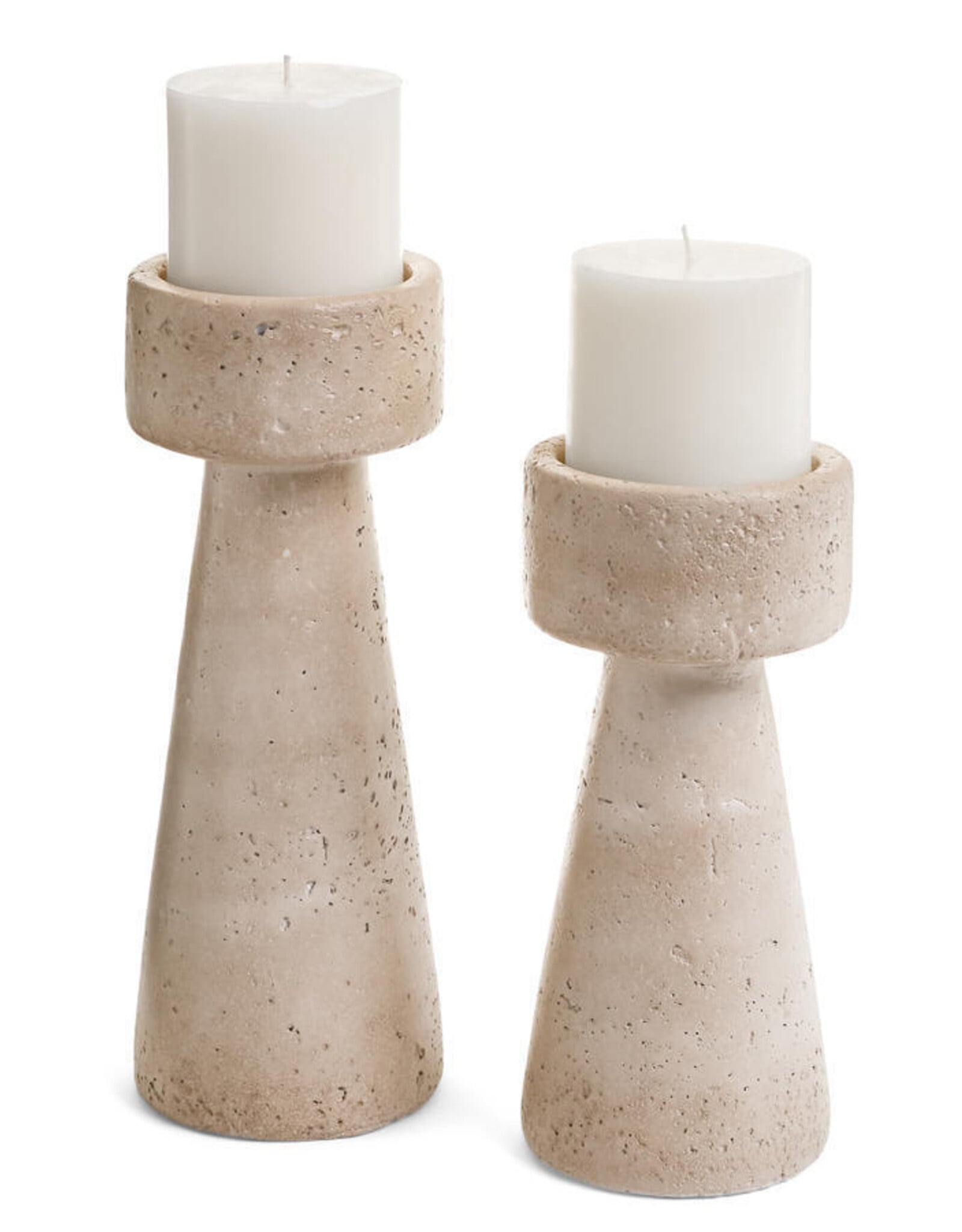 Beige Travertine Candle Holder