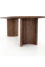 Paden Dining Table, Seasoned Brown Acacia