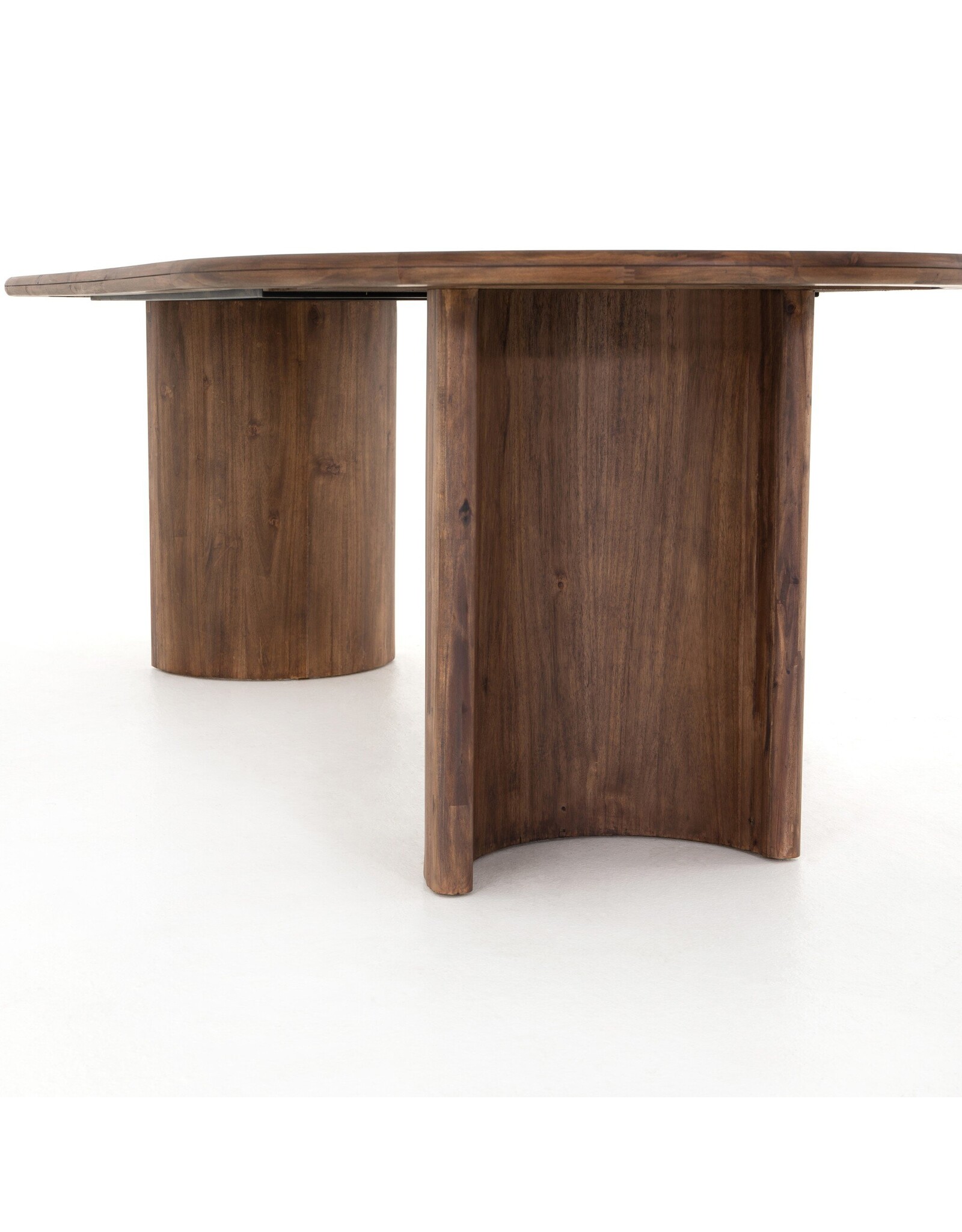 Paden Dining Table, Seasoned Brown Acacia