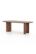 Paden Dining Table, Seasoned Brown Acacia