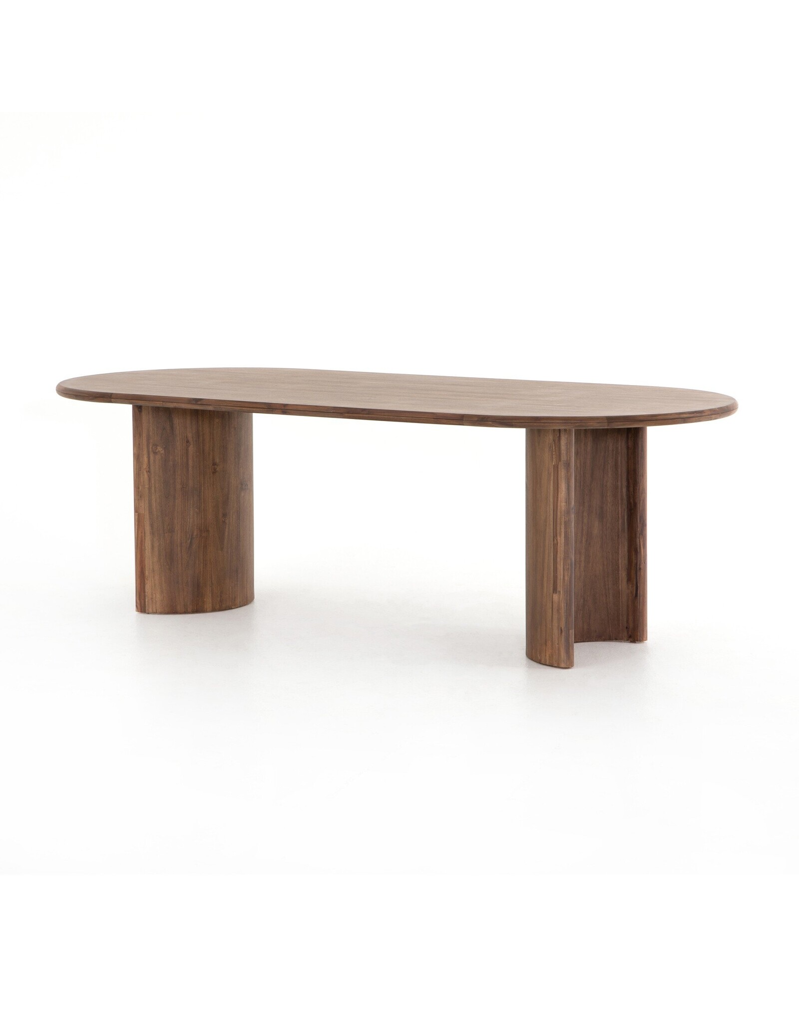 Paden Dining Table, Seasoned Brown Acacia