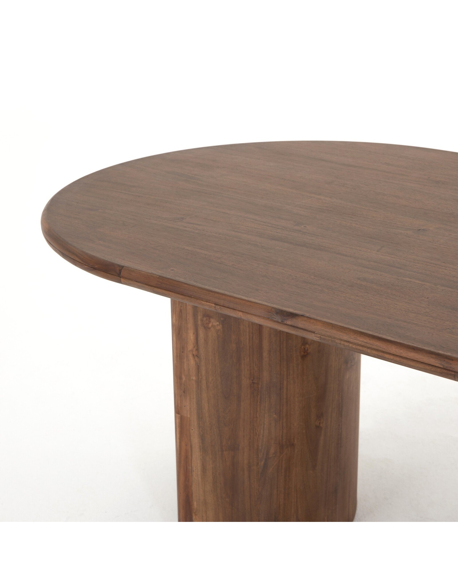 Paden Dining Table, Seasoned Brown Acacia