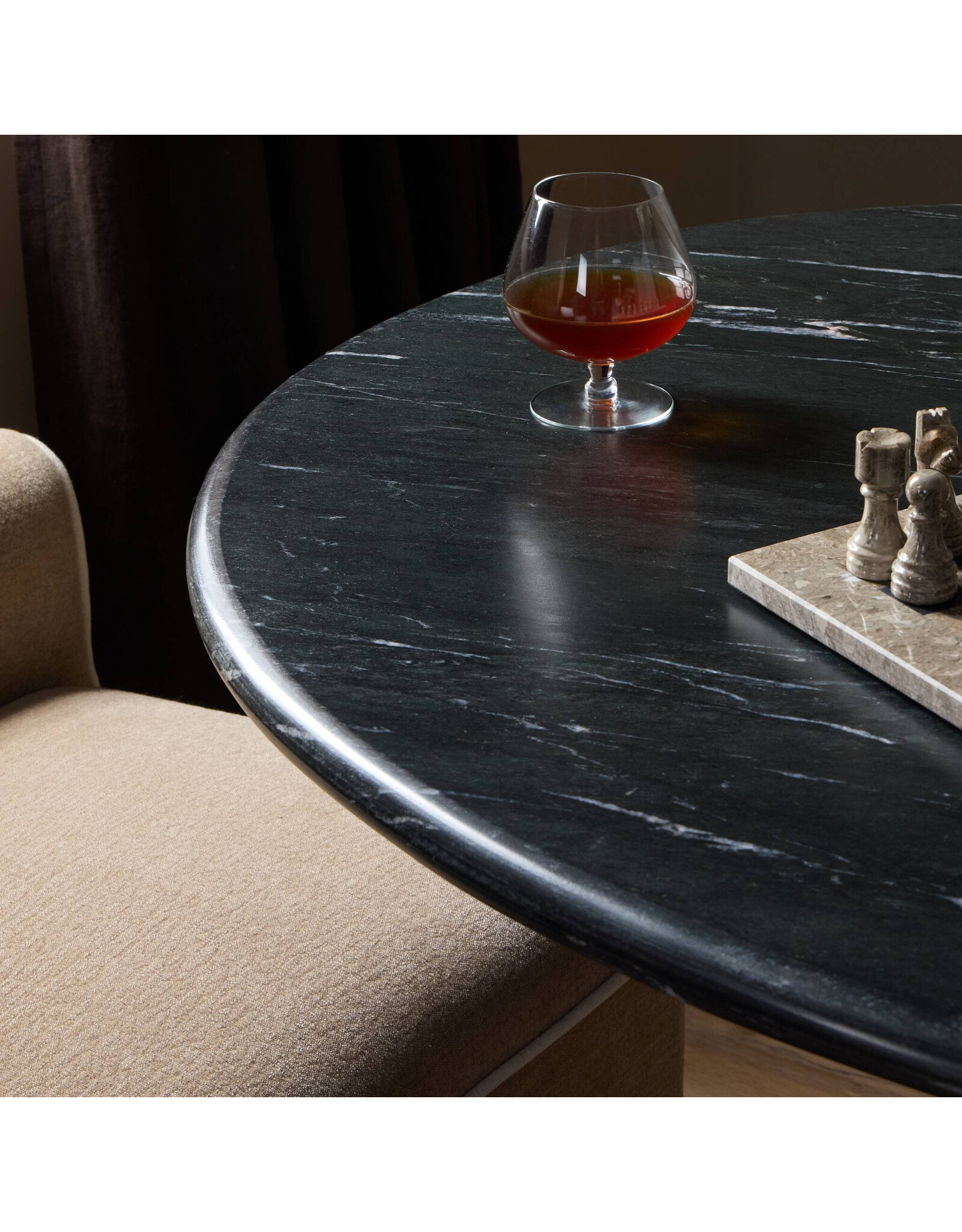Oric Bistro Table, Black Marble