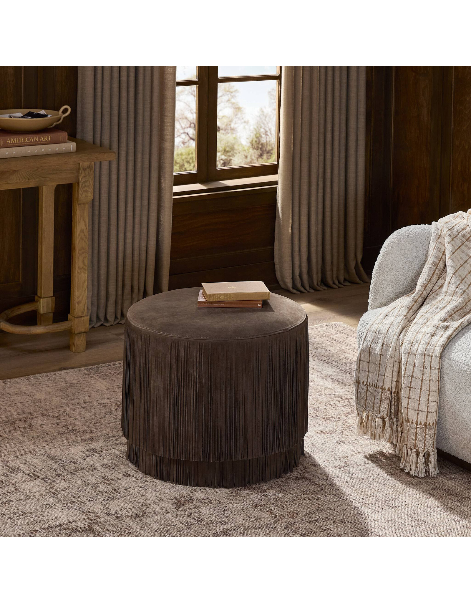 Rooney Ottoman, Nubuck Cigar