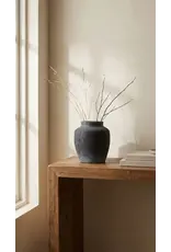 Terracotta Vase, Tall Rounded Charcoal Form - Anera | Medium