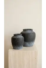 Terracotta Vase, Tall Rounded Charcoal Form - Anera | Large