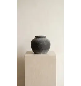 Terracotta Vase, Rounded Charcoal Form - Elna
