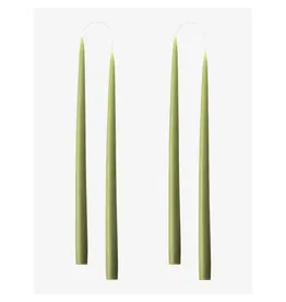Danish Taper Candle | Set of 2 Olive Green 14"