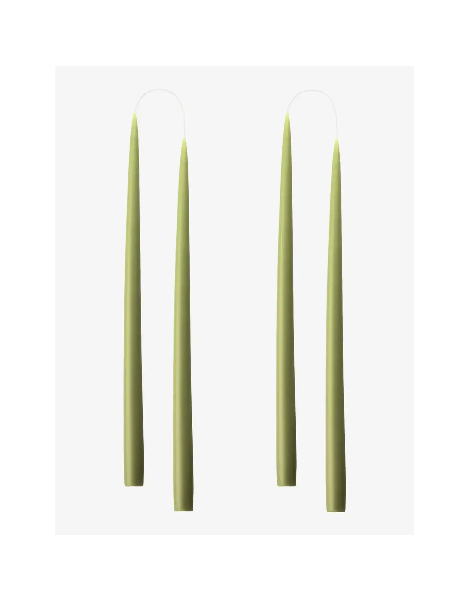 Danish Taper Candle | Set of 2 Olive Green 10"