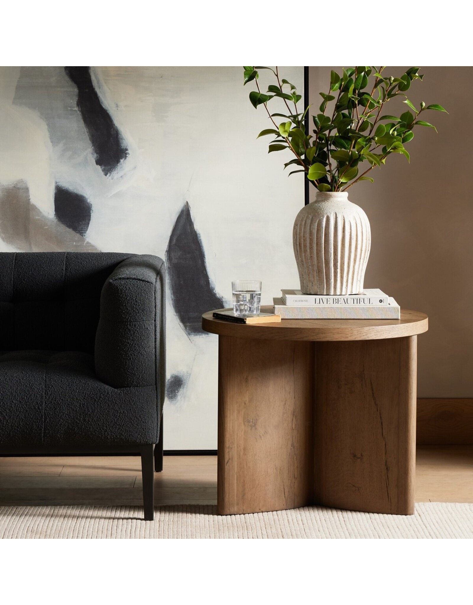 Toli End Table in Rustic Grey