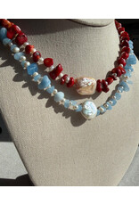 Handknotted Baroque Pearl & Stone Necklace - Pearls