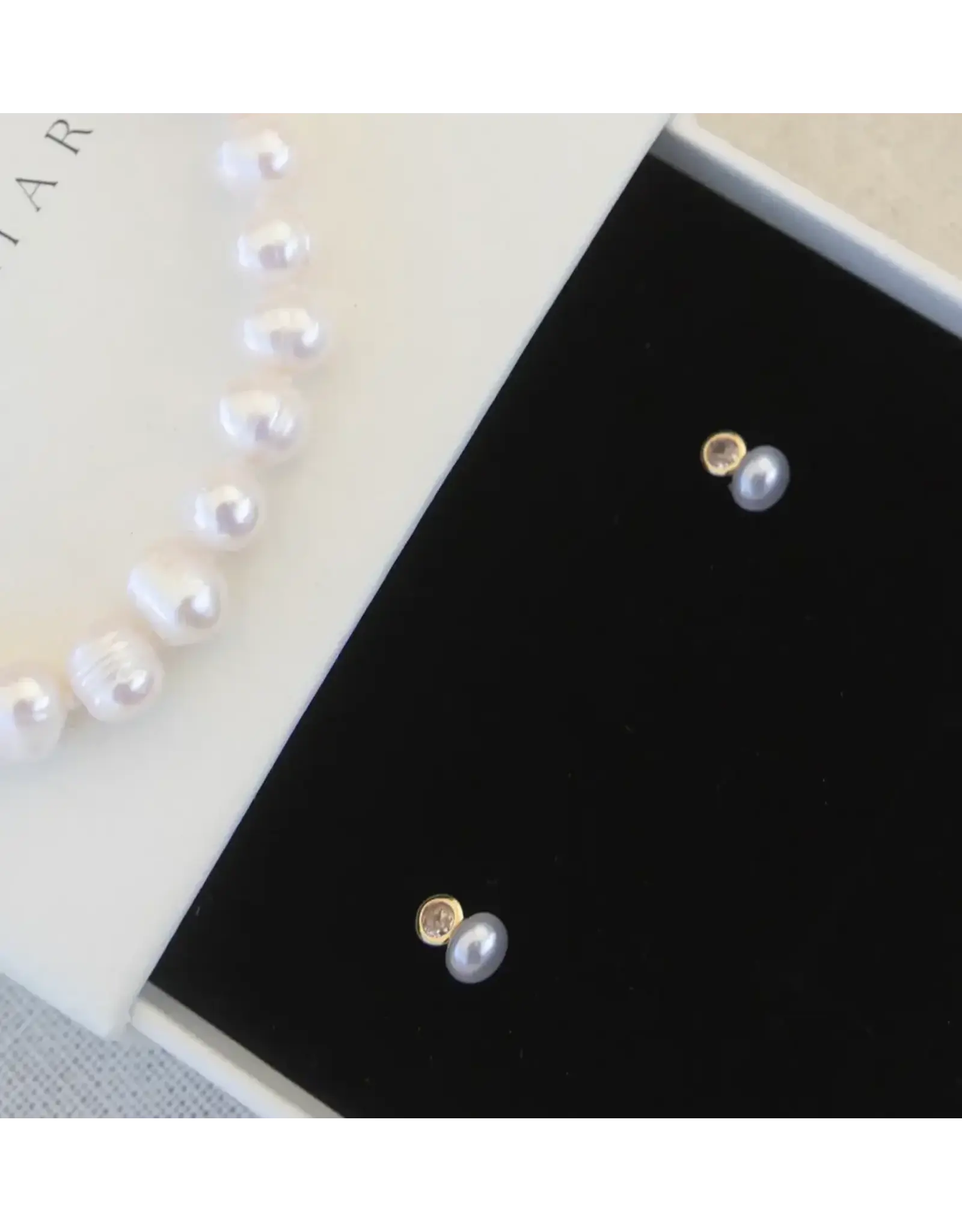 Pearl + Zirconia Studs