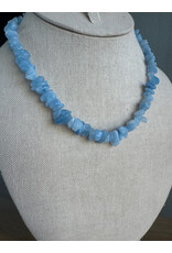 Handknotted Stone Necklace, Aquamarine