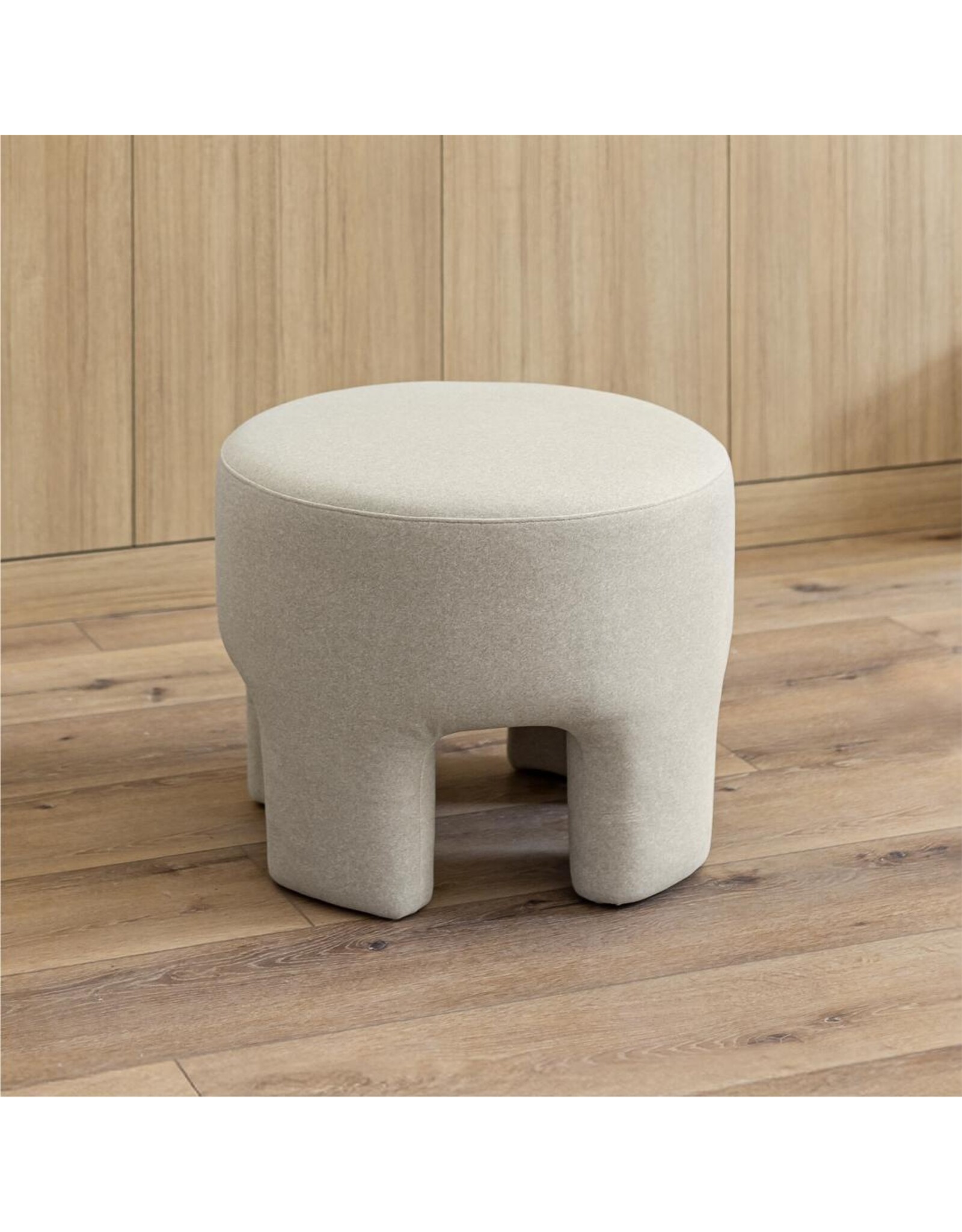 Ginger Ottoman in Velvet Natural