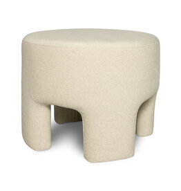 Ginger Ottoman in Velvet Natural